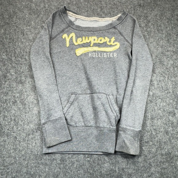 Hollister Sweater Women's XS Gray Knit Crewneck Pullover Preppy Coastal - Picture 1 of 7